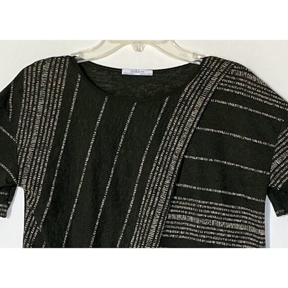 ZARA Olive Green Striped Stretch Knit Top + Pants 2 PC Suit Set - Portugal - Picture 9 of 14